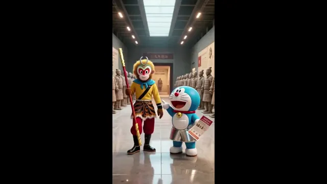 卡通人物穿越现实视频